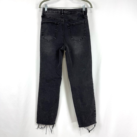 Hippie Denim Real Cheeky Distressed Raw Hem Button Fly Stretch Jeans sz 28 Black - Picture 4 of 12